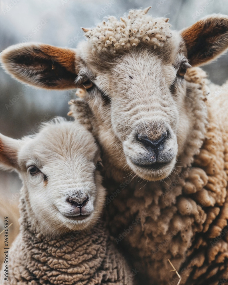 Tranquil Sheep in the Farm Setting, evocative of peaceful rural life, suitable for eco-friendly themes, farm life, natural, Tranquil Sheep in the Farm Setting, evocative of peaceful rural life, suitable for eco-friendly themes, farm life, natural,