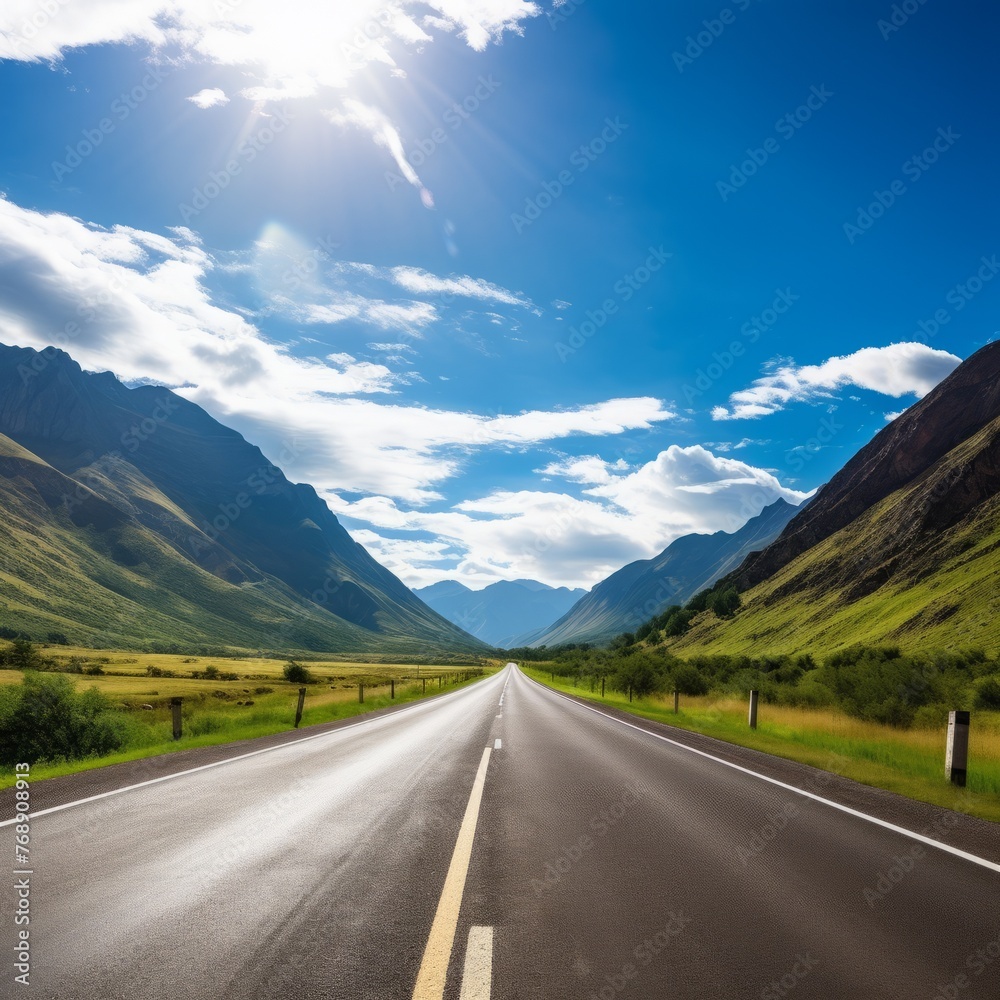 Fototapeta premium Road through the valley