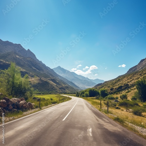 Road through mountain valley