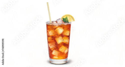 Icetea with backdrop shadow PNG transparent format
