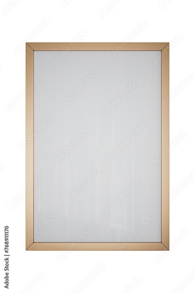 Obraz premium Gold vertical frame with blank canvas