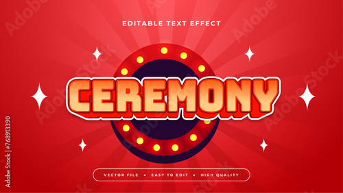 Red orange and yellow ceremony 3d editable text effect - font style