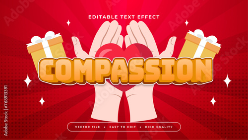 Orange beige and red compassion 3d editable text effect - font style