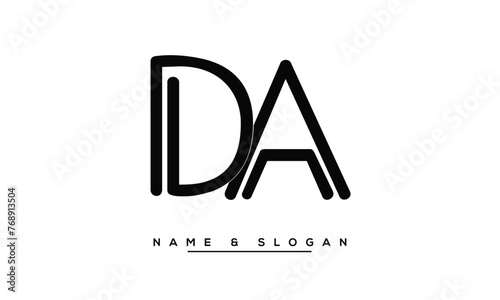 DA, AD, D, A Abstract Letters Logo Monogram