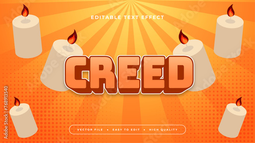 Beige and orange creed 3d editable text effect - font style