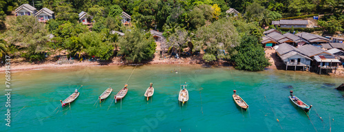 Villagers' fishing boats docked at Koh Lanta, Krabi Province, Thailand.