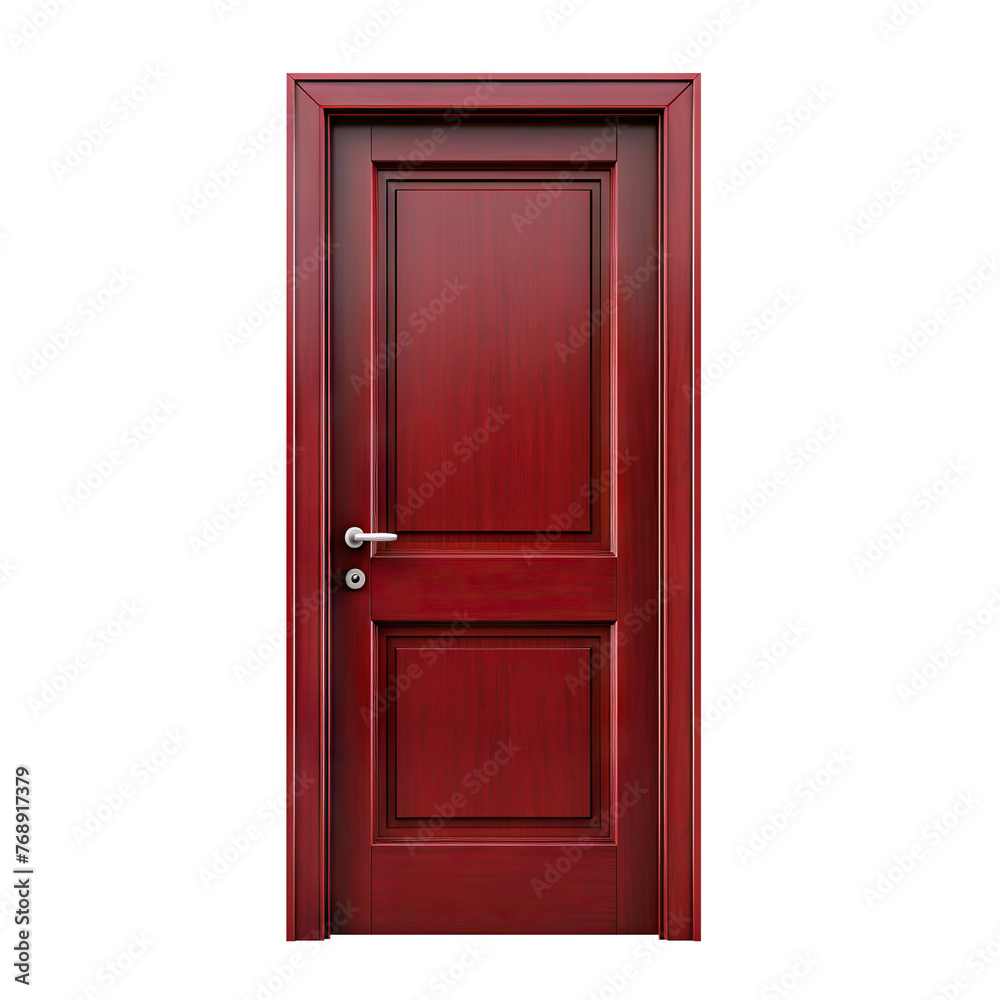 Dark red wooden door, cut out Dark red wooden door, cut out