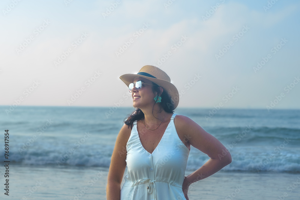 young elderly woman enjoying her vacation young elderly woman enjoying her vacation