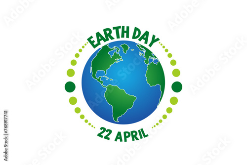 Earth day 22 april with globe map