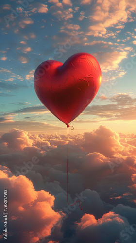 Float in the sky a manifestation of beauty and love your spirit soaring high casting a gentle affectionate gaze upon the world below 3D render