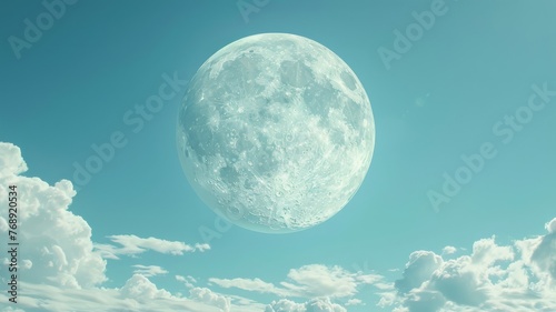Bright day moon in a clear blue sky, symbolizing rarity and wonder