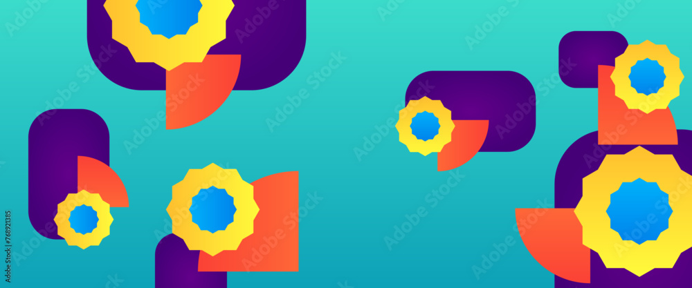 Colorful modern and simple abstract banner art vector with shapes. For background presentation, background, wallpaper, banner, brochure, web layout, and cover