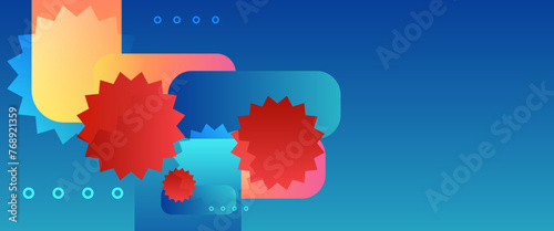 Colorful minimal geometric shape abstract banner. For business banner, formal backdrop, prestigious voucher, luxe invite, wallpaper and background
