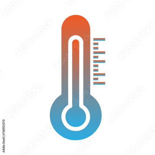  gradient thermometer flat vector icon
