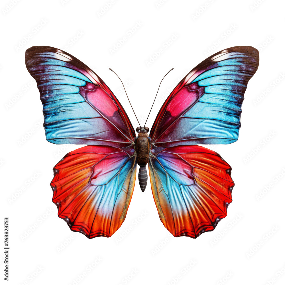 Bright butterfly isolated on transparent background