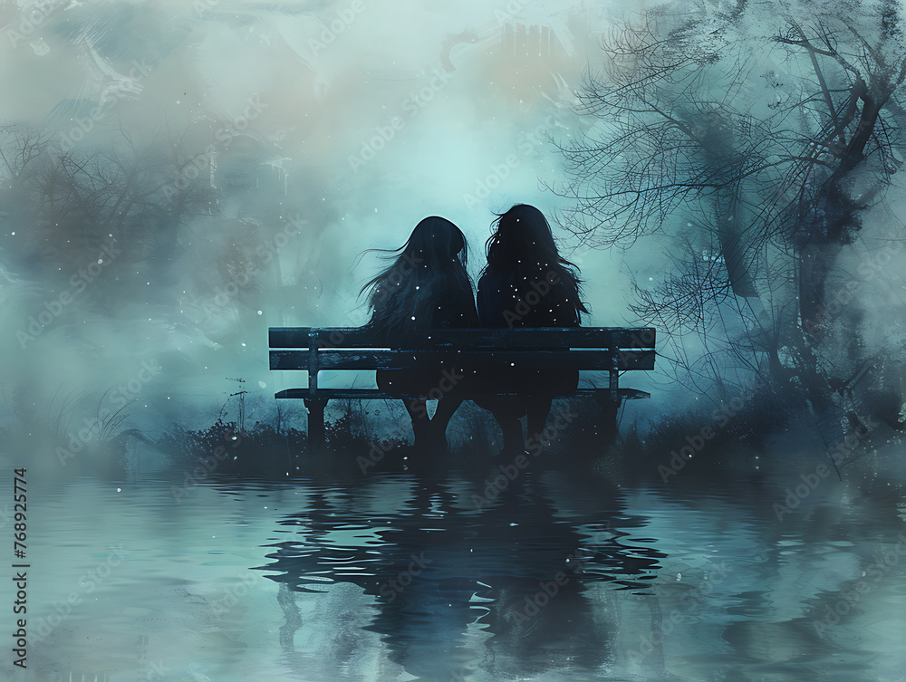 misty morning on the lake