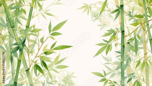 Watercolor bamboo forest pattern 