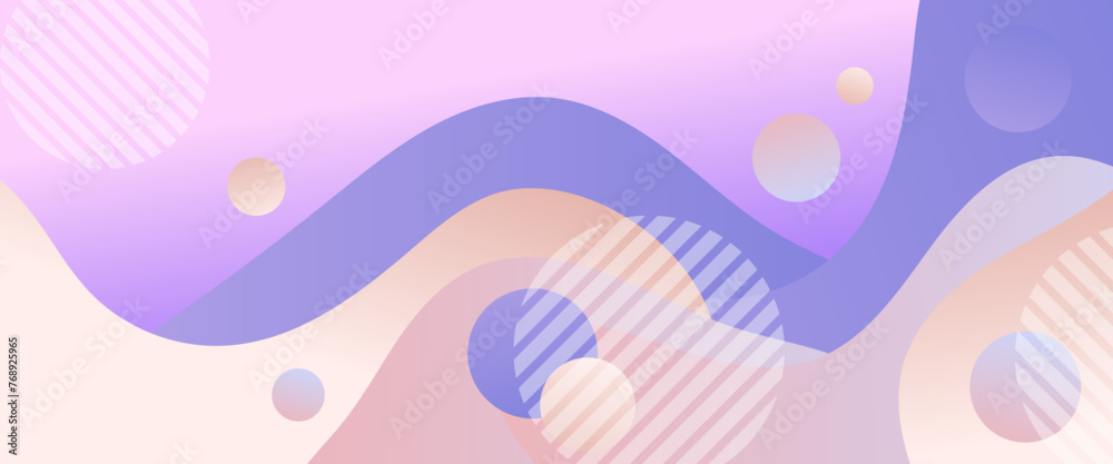Purple violet and beige minimalist abstract gradient simple banner with wave shapes. Vector design layout for presentations, flyers, posters, background, annual report, invitations