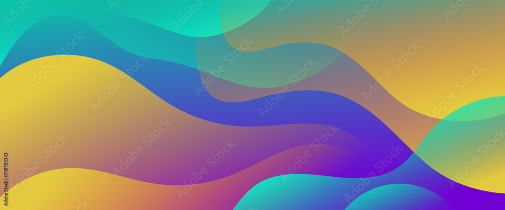 Colorful vector gradient abstract creative banner in minimal and simple trendy style with wave shapes. Vector for presentations, flyers, posters, background, annual report, invitations