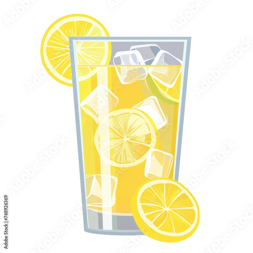 A glass of orange juice, vector illustration, isolated.