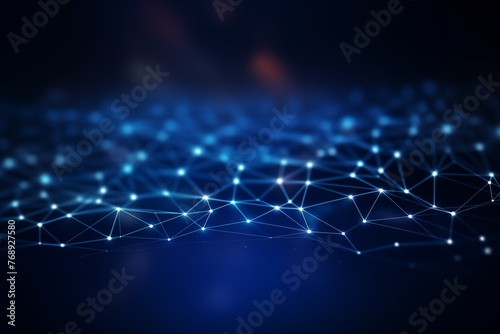 Grid network abstract blue background