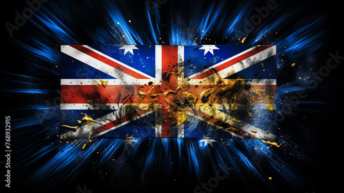 australian flag waving beautifully,Generative Ai © MohammadAizaz