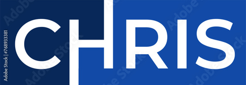 blue CHRIS word name design vector