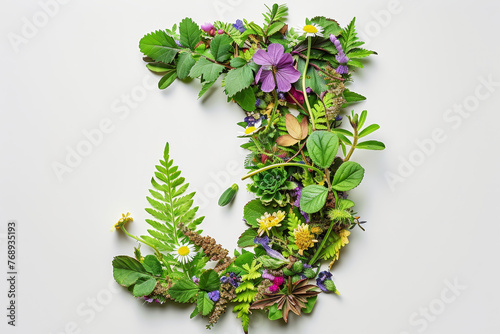 A lush corner border arrangement of various flowers and greenery on a white background, perfect for letter themed with flowers and greenery.