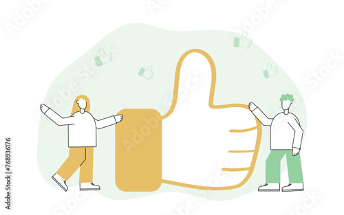 estimation. give a grade for the work. star. vector. flat. people. teamwork. modern style. the golden star. quality assessment. business.