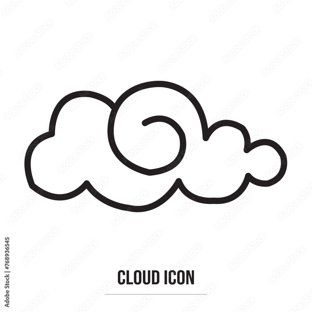 Clouds line art icon. Storage solution element, databases, networking, software image, cloud and meteorology concept. Vector line art illustration isolated on white background in eps 10. Clouds line art icon. Storage solution element, databases, networking, software image, cloud and meteorology concept. Vector line art illustration isolated on white background in eps 10.