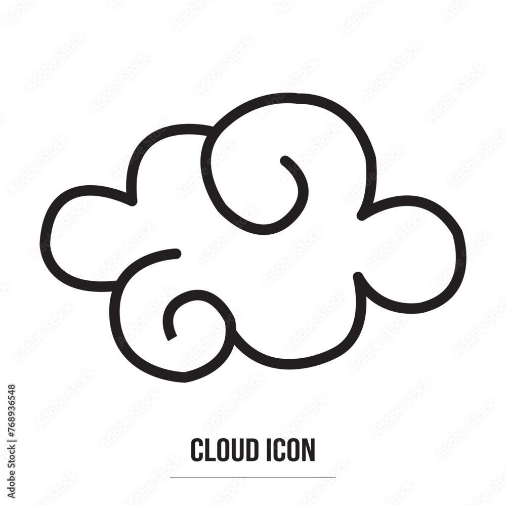 Clouds line art icon. Storage solution element, databases, networking, software image, cloud and meteorology concept. Vector line art illustration isolated on white background in eps 10. Clouds line art icon. Storage solution element, databases, networking, software image, cloud and meteorology concept. Vector line art illustration isolated on white background in eps 10.
