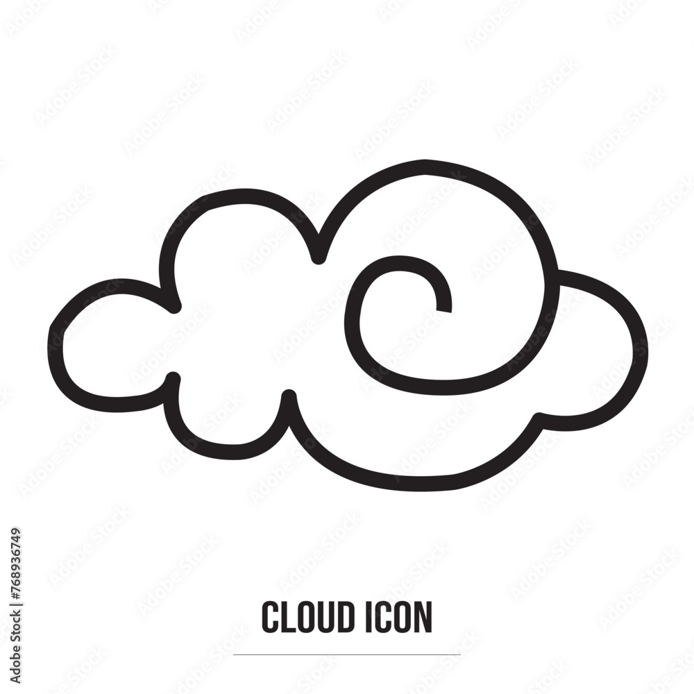 Clouds line art icon. Storage solution element, databases, networking, software image, cloud and meteorology concept. Vector line art illustration isolated on white background in eps 10. Clouds line art icon. Storage solution element, databases, networking, software image, cloud and meteorology concept. Vector line art illustration isolated on white background in eps 10.