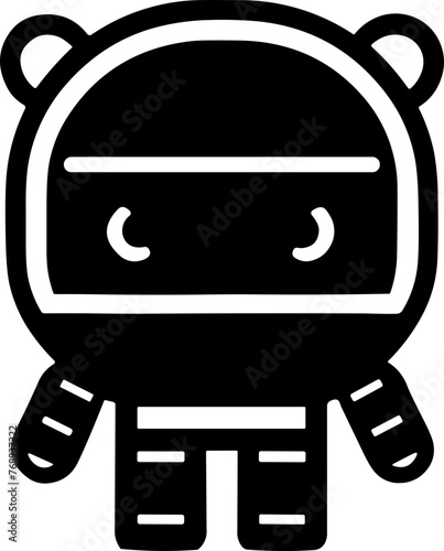 Simple chatbot isolated black icon