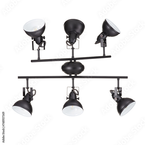 Ceiling lamp set cut out isolated transparent background