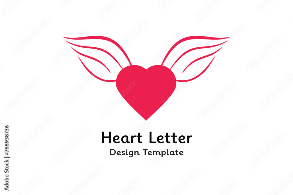 Heart Letter logo Template