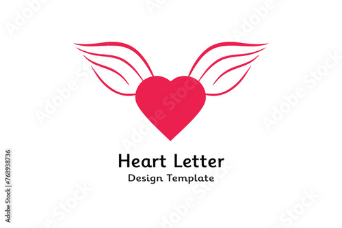 Heart Letter logo Template