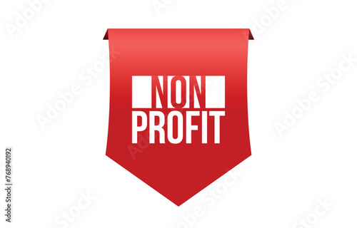 non profit red vector banner illustration isolated on white background