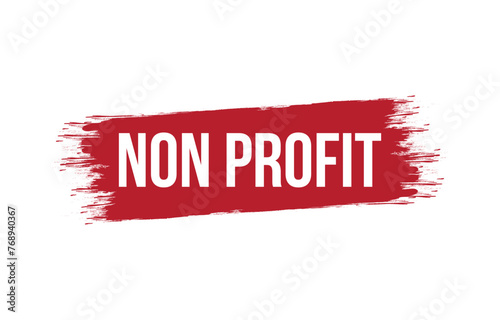 non profit red vector banner illustration isolated on white background