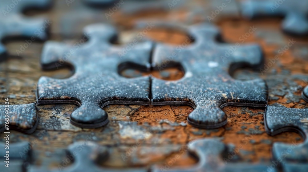 Partnership: Two puzzle pieces fitting together perfectly Partnership: Two puzzle pieces fitting together perfectly