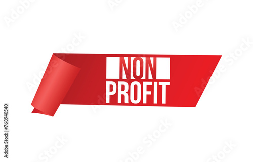 non profit red vector banner illustration isolated on white background