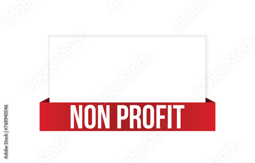 non profit red vector banner illustration isolated on white background