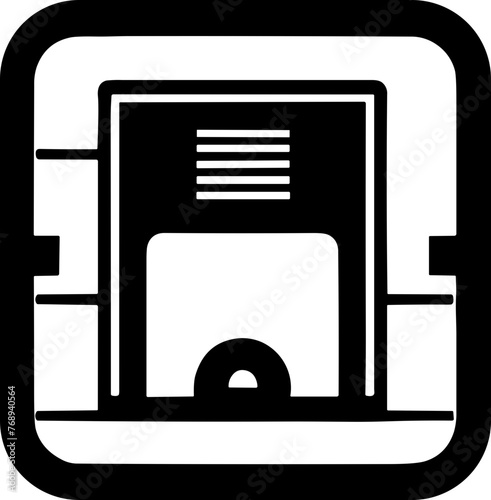 Simple microprocessor isolated black icon