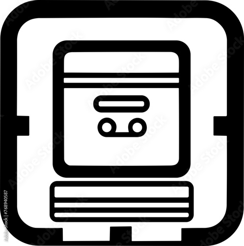 Simple microprocessor isolated black icon