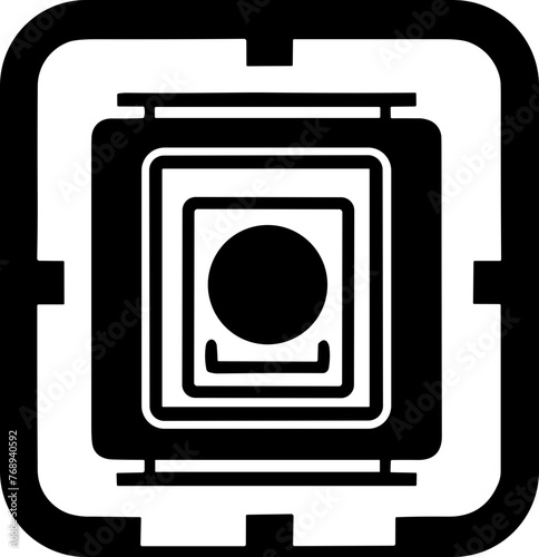 Simple microprocessor isolated black icon