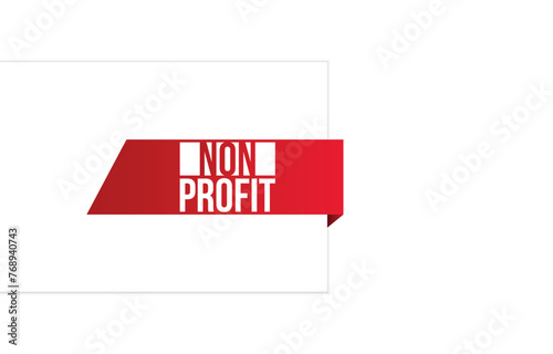 non profit red vector banner illustration isolated on white background