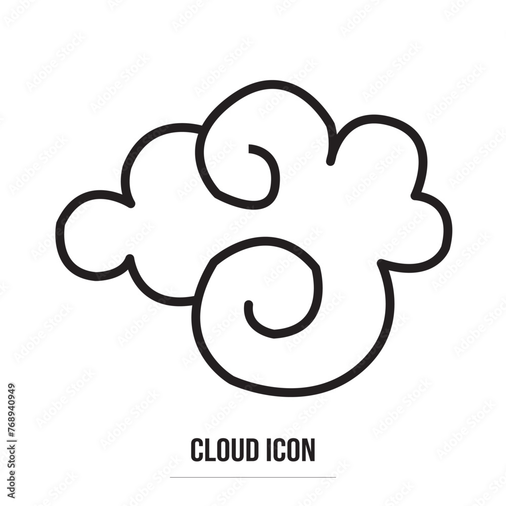 Clouds line art icon. Storage solution element, databases, networking, software image, cloud and meteorology concept. Vector line art illustration isolated on white background in eps 10. Clouds line art icon. Storage solution element, databases, networking, software image, cloud and meteorology concept. Vector line art illustration isolated on white background in eps 10.
