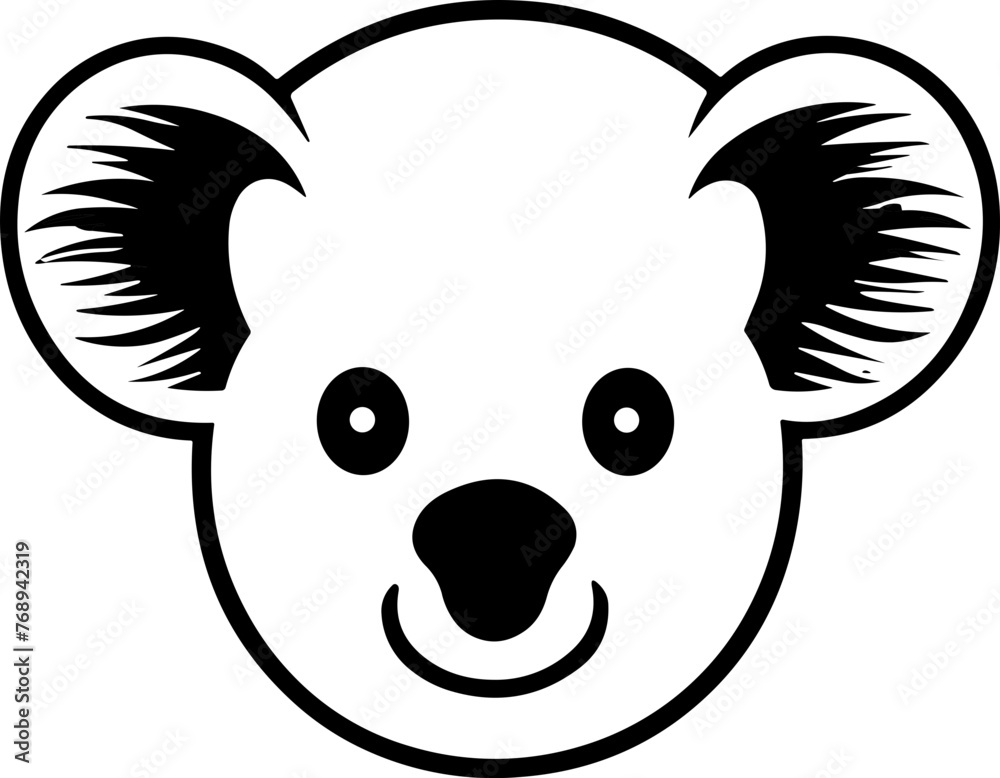 Simple koala isolated black icon Simple koala isolated black icon