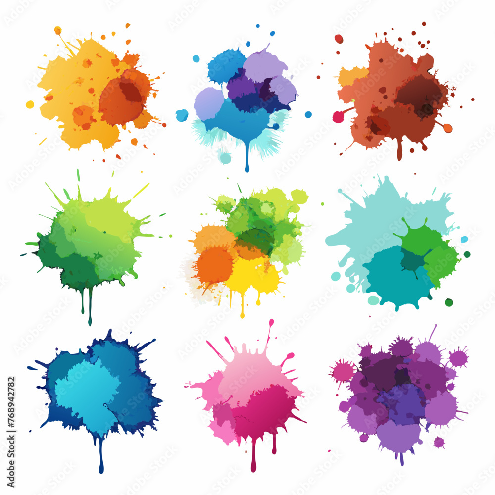 set of colorful splashes set of colorful splashes