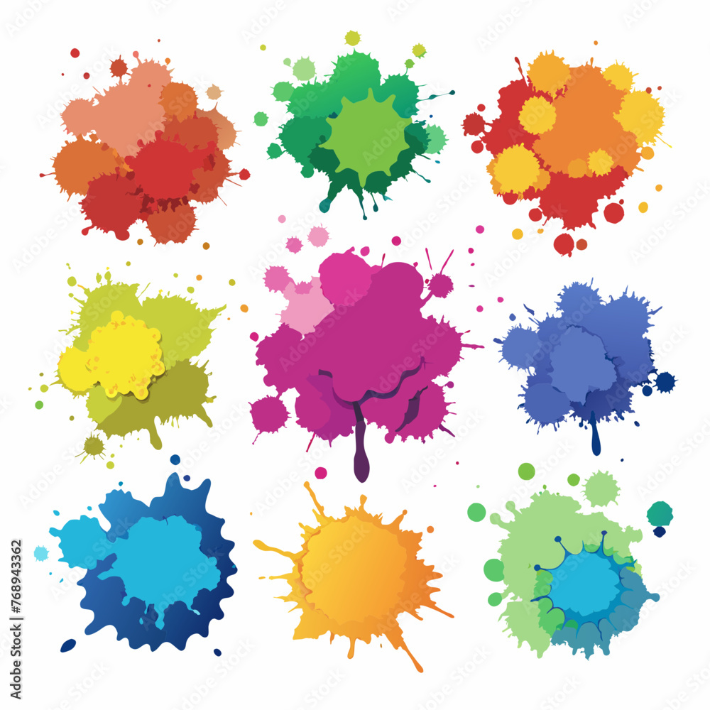 set of colorful splashes set of colorful splashes