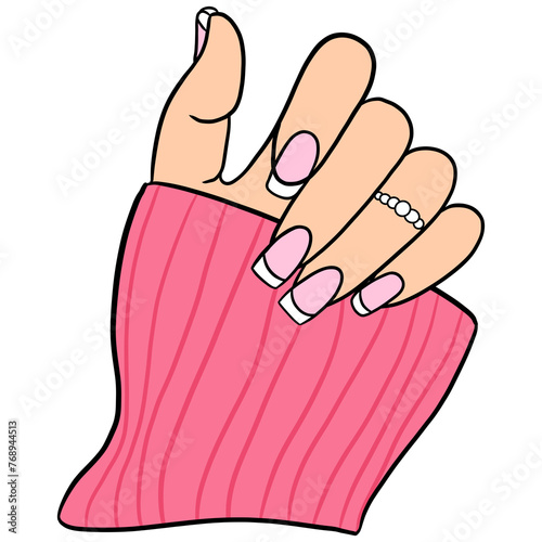 A Woman Hand With Feminine Manicure